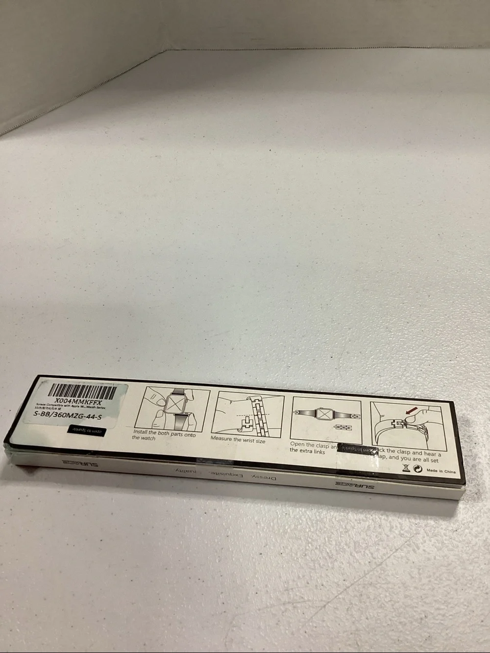 Silver Decorative Smartwatch Band with Rhinestone Frame